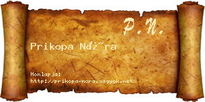 Prikopa Nóra névjegykártya