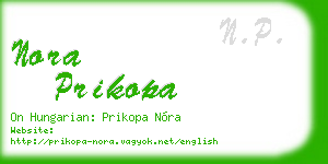 nora prikopa business card